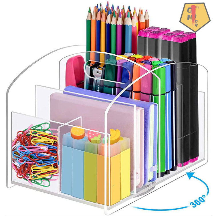 Rotating Art Supply Organizer for School Supplies Organizer for Pen,  Colored Pencil, Art Brushes, Desktop Storage Box in Classroom & Art Studio  