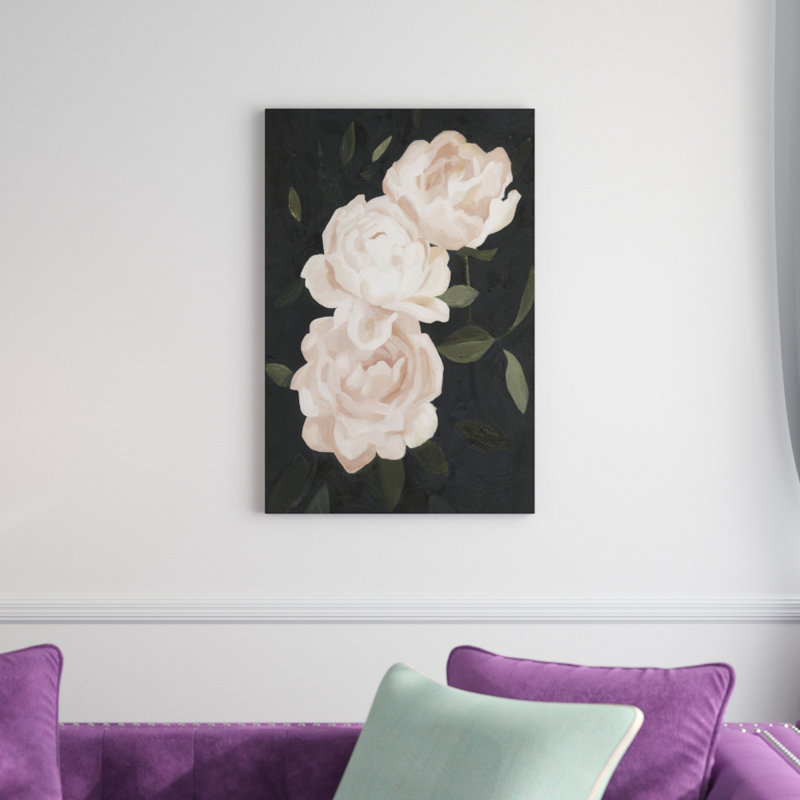 «Nighttime Flora III» par Emma Scarvey, reproduction d'art sur toile tendue, H 30 po x l 20 po