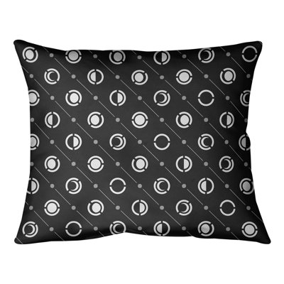Noira Gothard Two Colour Moon Phases Lumbar Pillow - Spun Polyester