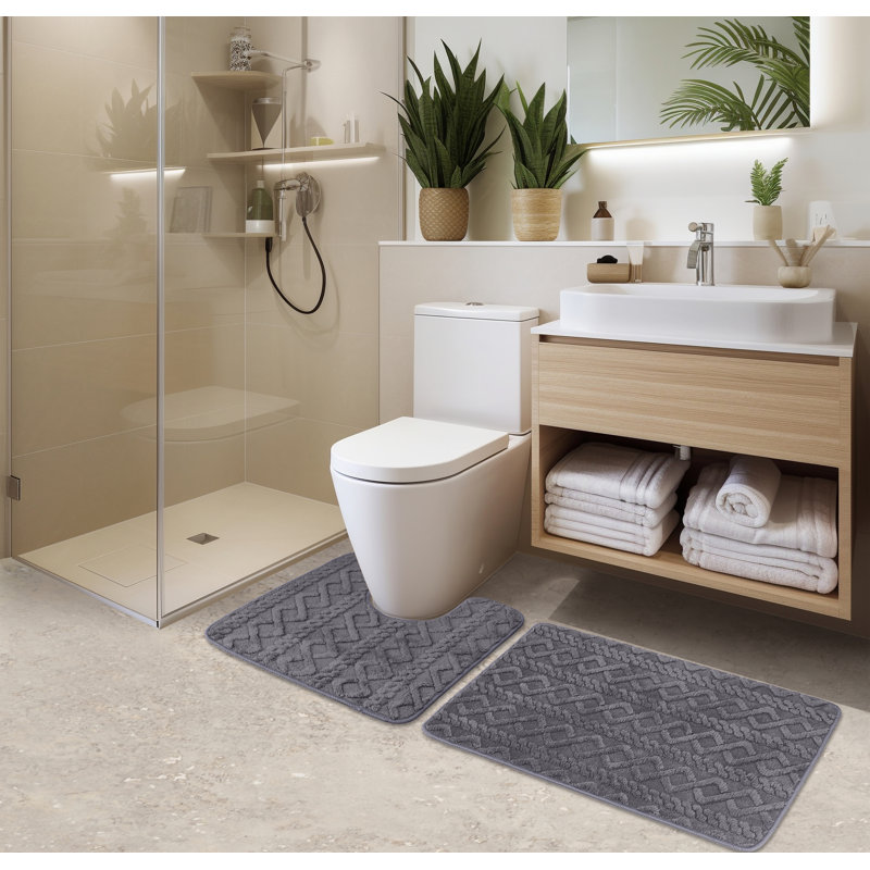 Tapis pour salle de bain Dailah, Gris