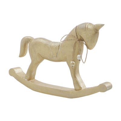 Cheval à bascule en bois brossé doré 9,5 x 15 x 1,5