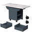 39.4" Wood Folding Dining Table With 4 Wheels, Folding Dining Table With Storage Rack And 1 Drawers