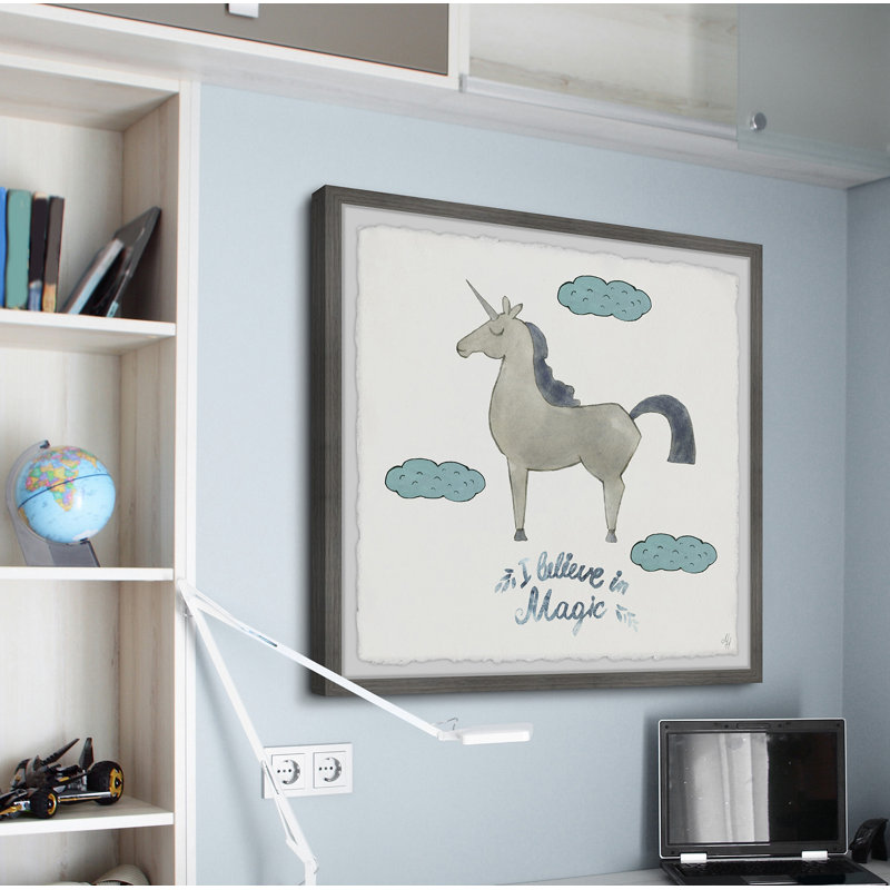 «I Believe in Magic - Unicorn» par Dahill, reproduction encadrée, H 12 po x l 12 po x P 1,5 po