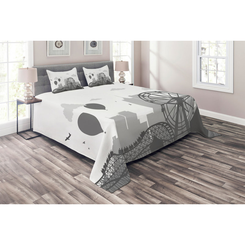 Modern & Contemporary Polyester Coverlet, King Bedspread + 2 Shams