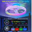 Modern RGB Dimmable Flush Mount Ceiling Fan White-130156474