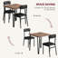 Ensemble de table de salle à manger pour 2 - Table de cuisine avec chaises rembourrées pour la cuisine et les petits espaces (vintage, table avec 4 chaises)