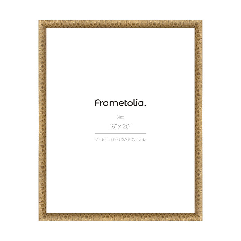 Cadre mural Frametolia Art Deco - largeur 1-1 / 8 po - sans passe-partout, Doré, 16 po x 20 po