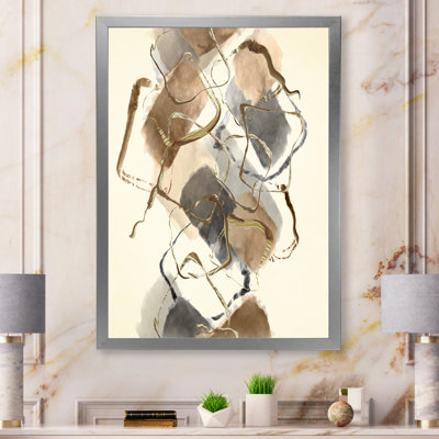 «Gold Glam Squares III», reproduction sur toile encadrée