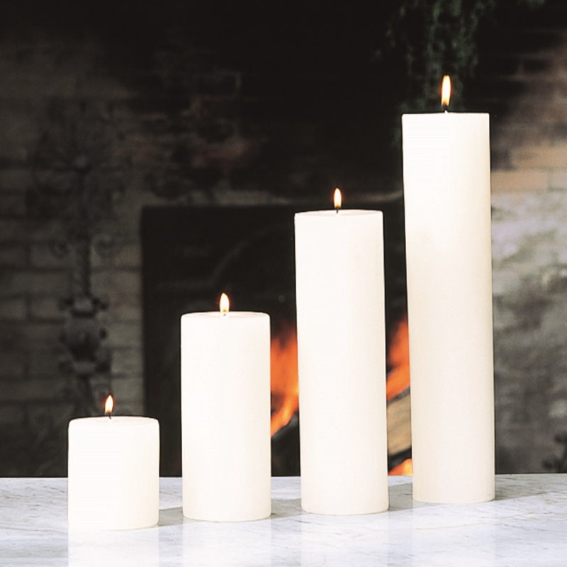Unscented Pillar Candle, 12" H x 3" W x 3" D