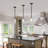 1-Light Simple Glass Pendant Light with Linen, Adjustable Swivel Canopy for Kitchen Island, Dining Rooms, Entryways