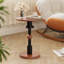Table de bout ronde ronde, table d'appoint à piédestal moderne Mid-Century 100% bois massif, finition noyer