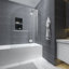 Porte de baignoire à charnière sans cadre avec processus de trempage thermique et traitement de protection Julien 48 po x H 58 po-1924090827