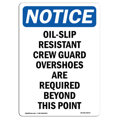 Oil-Slip Resistant Crew Guard Sign