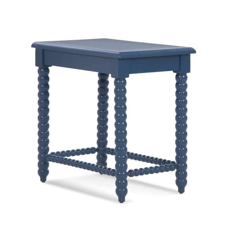 Lind Island Solid Wood End Table, Navy
