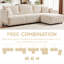 106 pouces salon en velours côtelé multi-module - minimaliste moderne en beige avec 2 coussins de confort et / C-411990654