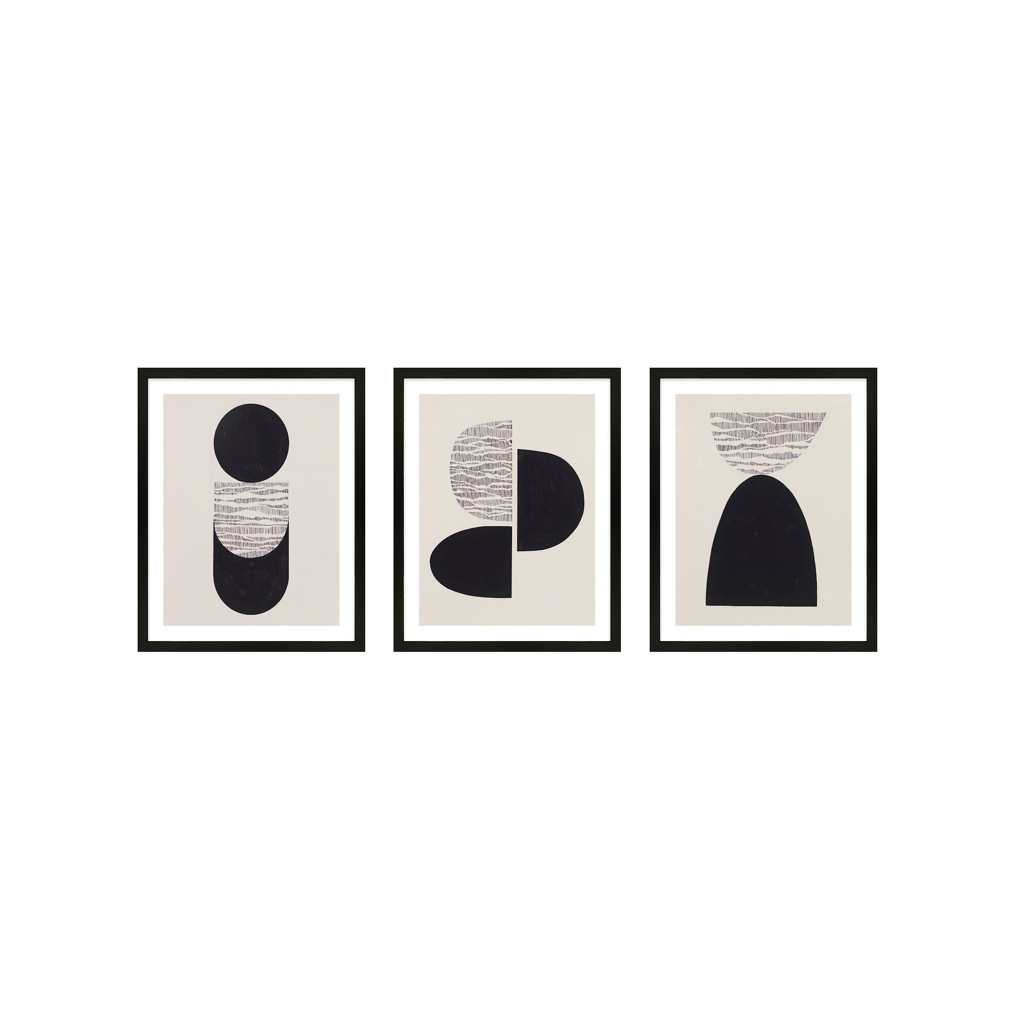 Peripheries, Set Of 3 by Lee Lessem, Black Framed, 24" W x 30" H