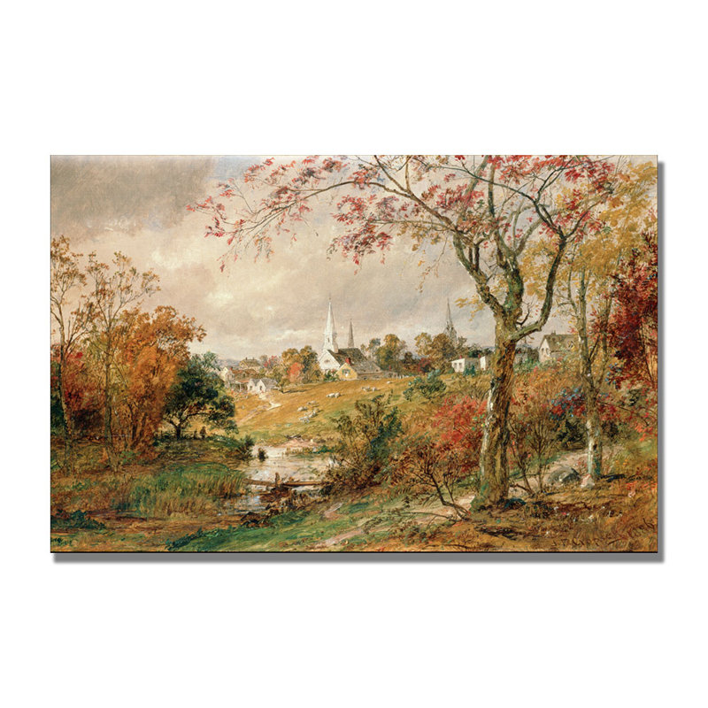 "landscape" par jasper cropsey, reproduction d’art sur toile Halke, H 16 po x l 24 po x P 2 po
