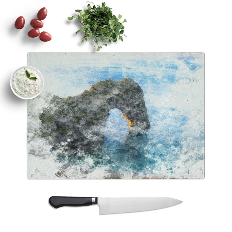 Tempered Glass Durdle Door Cliffs Dorset Chopping Board, 28.5 cm x 39 cm