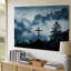 Toile, "Un paysage serein et éthéré avec une silhouette sombre proéminente"-1427788324