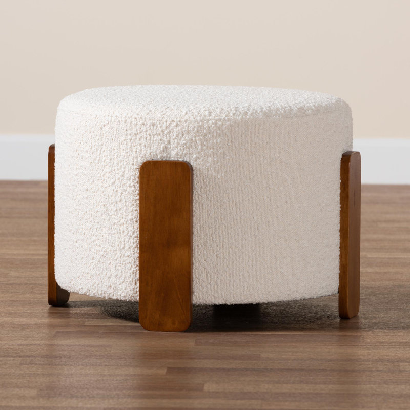Yansel Upholstered Ottoman, Cream