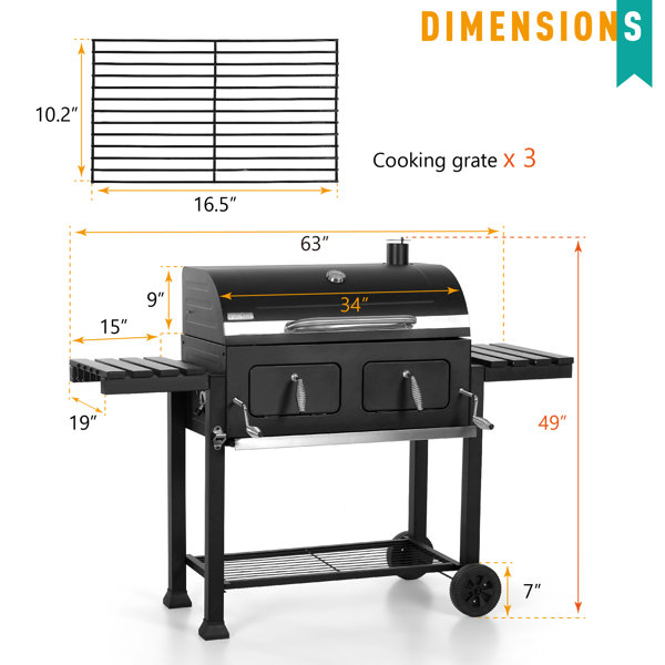 two size manual plastic bbq grill