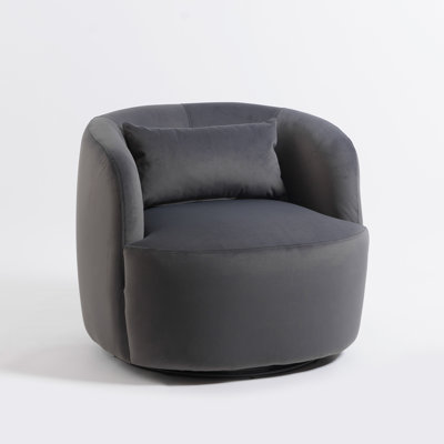 Fauteuil pivotant 33 po en velours Jaydin