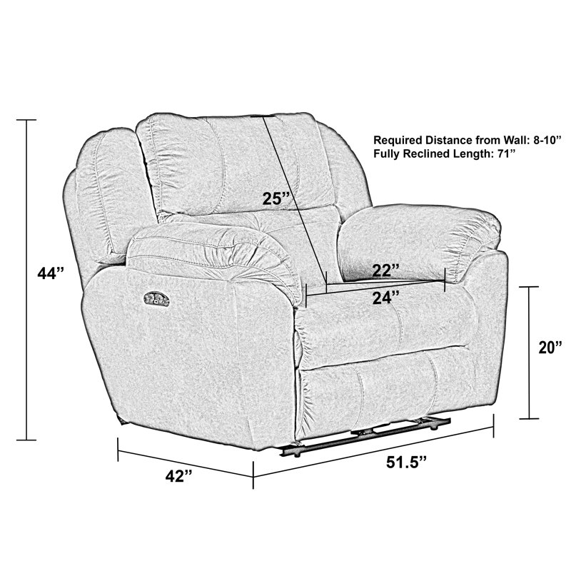 Fauteuil inclinable standard de 52 po de largeur Chavers, Acier, Non