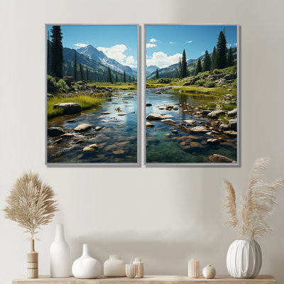 États-Unis, parc national de Yosemite, paysage I - Turquoise, reproduction d'art sur toile à 2 panneaux