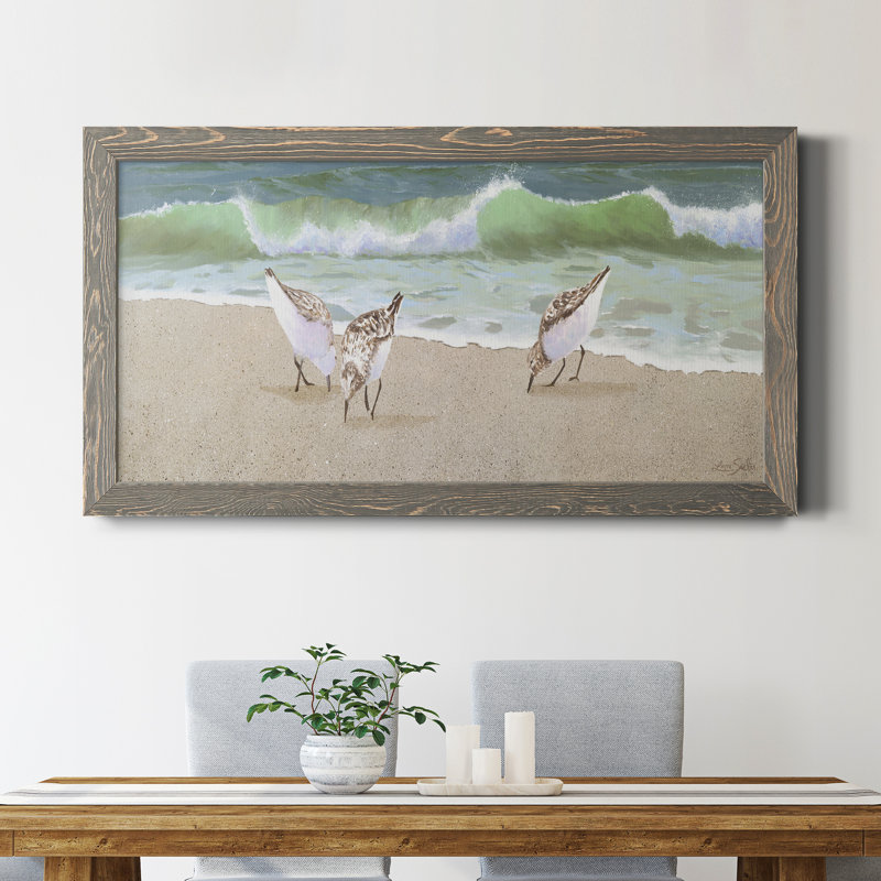 Beach Buddies - Peinture sur toile encadrée, Gris