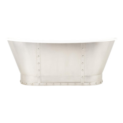 Brayden 68" Cast Iron Soaking Freestanding Tub with Pre-Drilled Overflow Hole