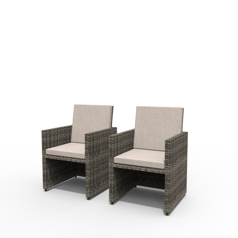 Chaises de salle à manger 2 pièces avec coussins Theone, Gris/gris pâle