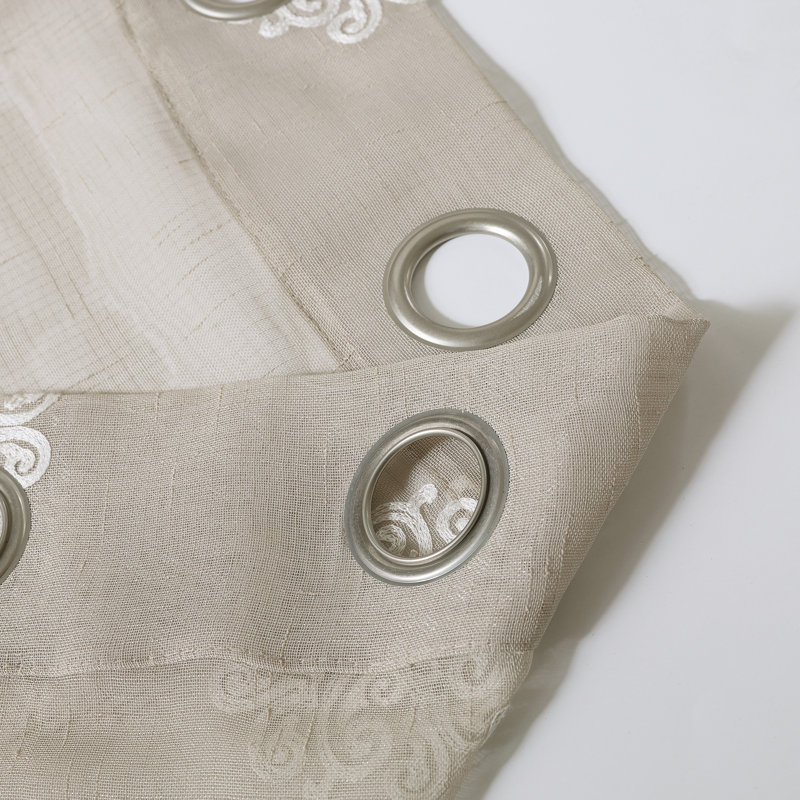 Panneau de rideau simple diaphane avec œillets Arlin, Beige, l 52 po x L 120 po