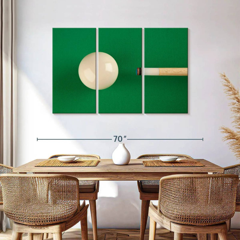 Billard américain, H 36 po x l 57 po