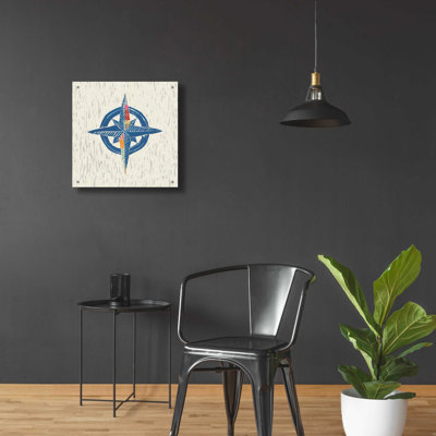 «Nautical Collage I on Linen» par Courtney Prahl, art mural en verre acrylique