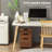 3 Drawer Office Storage Cabinet, Under Desk Cabinet with Wheels, Brown Wood Grain
