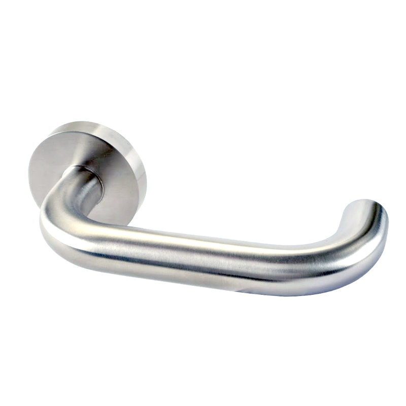 Ensemble Alpine Lever 01 avec rose rond, Passage (couloir et garde-robe), Laiton satiné, 2,375 po