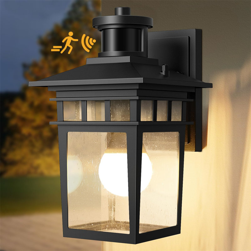 Braaten Satin Black Outdoor Wall Lantern