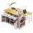 53Inch Large Kitchen Island With Drop Leaf, Power Outlet, Door Internal Storage Rack, Rolling Kitchen Cart On 5 Wheels With 5 Open Side Racks For Kitchen, Dining Room(Not Include Bar Stools)-195261371