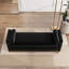 Banc de rangement multifonctionnel noir de 66 pouces avec des pieds en bois massif, 2 coussins décoratifs et un design élégant, pour un couloir exquis-129017388-129017389