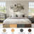 Solid Wood Platform Bed with Sturdy Wooden Slats, Floor-Standing Bed Frame-459698409-459698405