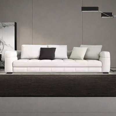 Large flat straight row minimalist fabric sofa
