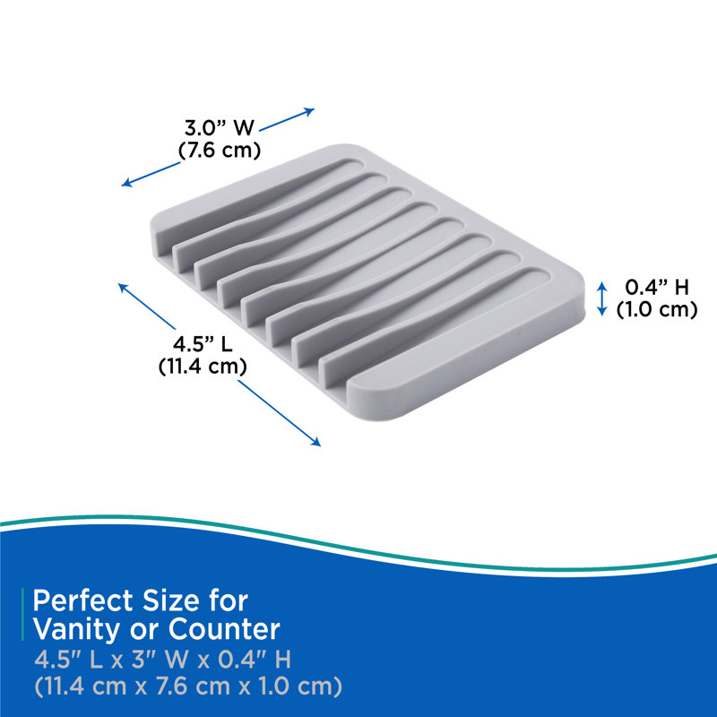 Kenney Freestanding Silicone Soap Dish, Gray