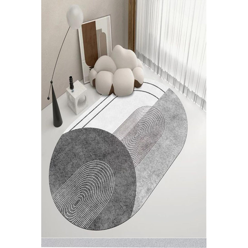 Tapis ovale Kichelle avec envers antidérapant, Ovale 5 pi 10 po x 11 pi 5 po
