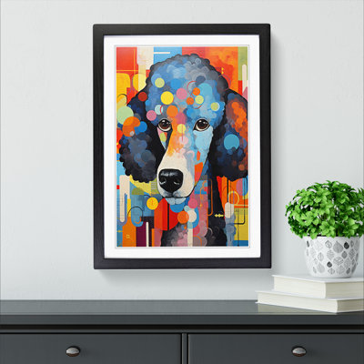 XYZ-FRM-V1223-5261 Poodle Constructivism No.2 - Single Picture Frame Print on Wood