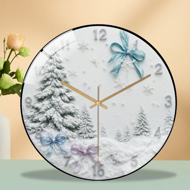 Horloge murale 12 po enneigée