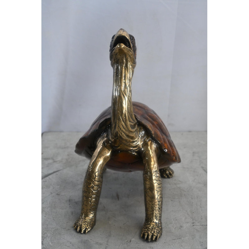 Sculpture bronze écaille de tortue ambre or 12 po x 10 po x H 16 po