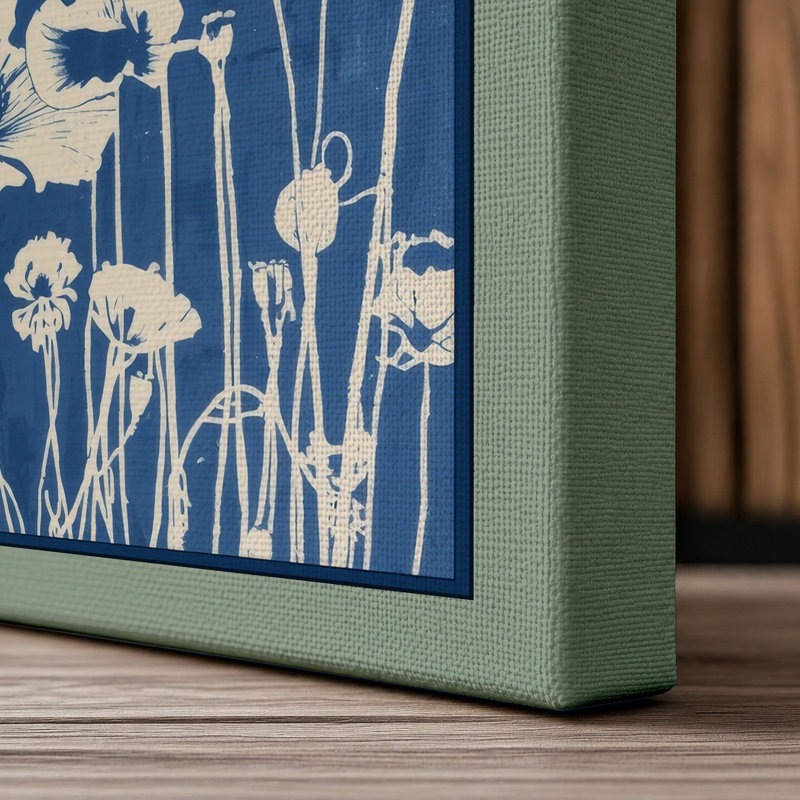 Wildflower Study Botanical 1 Piece Wrapped Canvas Wall Art, 36x24 - 91.4 x 61.0 cm, Sage Border