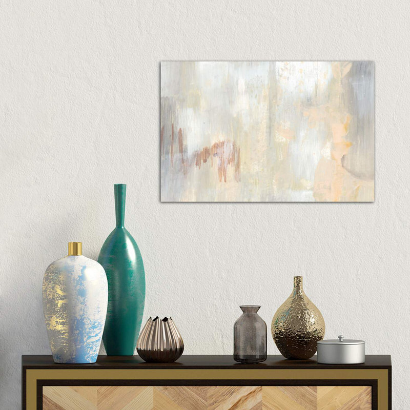 «Barely Blush I» par Jennifer Goldberger - reproduction d'art encadrée, H 18 po x l 26 po x P 1,5 po, Toile tendue