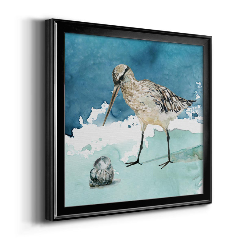 Delray Sandpiper II - reproduction d'art sur toile, H 26,5 po x l 26,5 po x P 1,5 po, Noir