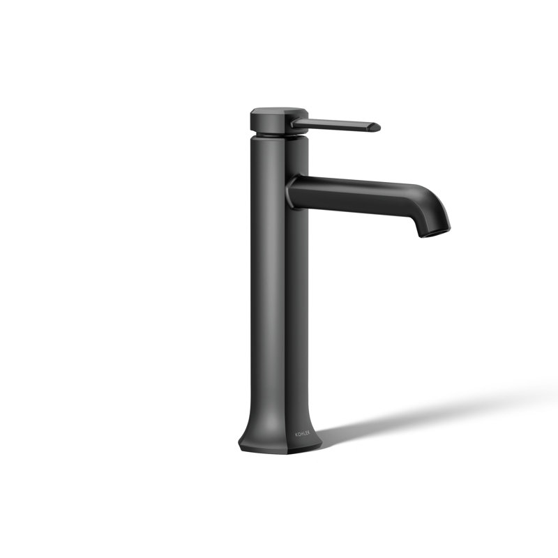 Occasion Tall Single-Handle Vessel Sink Bathroom Faucet with Drain Assembly, Matte Black, 1.2 GPM 